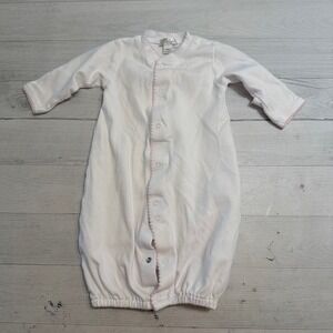 Kissy kissy baby convertible gown sleeper white Pima cotton NEWBORN